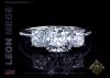 Three Stone Cushion Cut Diamond Ring By Leon Megé R6394 Three Stone Cushion Cut Diamond Ring By Leon Megé R6394